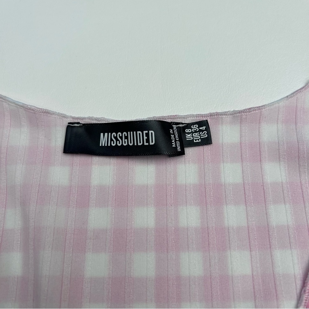 Missguided Pink Checkered Women's Top - Picture 3 of 4